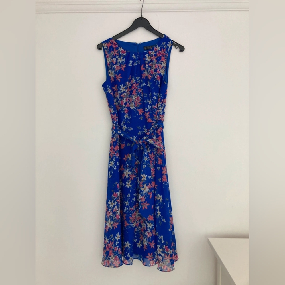 Blue Pink Sleeveless Midi Sundress